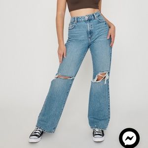 Garage wide leg high waisted jeans - sawyer blue